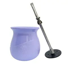 COSAS NUESTRAS - Mate bocha con bombilla violeta