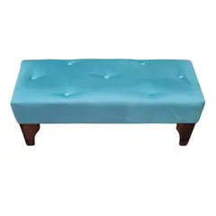 MUEBLES HVM - Banqueta Hvm turquesa felpa