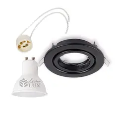 GENERICO - Focos LED Embutido Dirigible Porta GU10 negro Frio