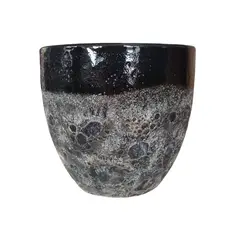 DEROMA - Maceta Seaside 28cm Ovalada Negro Capri