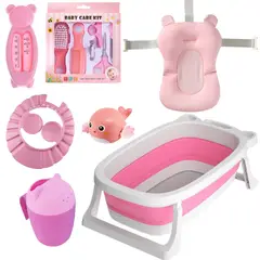 GENERICO - Bañera Tina Plegable Para Bebe + Cojín Hamaca + Accesorios