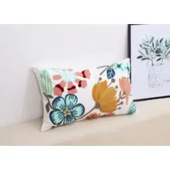 GENERICO - Pack 2 Unidades Fundas De Cojín Bordados de Flores de 30x50