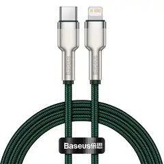 BASEUS - Cable Carga Rápida Metálico Tipo-C a Lightning de 100 cm 20W Verde