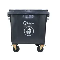 QRUBBER - Basurero Contenedor Basura 1100 lts negro