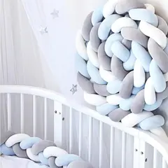 OEM - PROTECTOR DE ALGODON PARA CUNA BEBES 3 METROS - Celeste - 3M