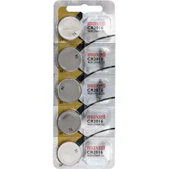 MAXELL - Pack 5 Pilas CR2016 3v Tipo Boton Original