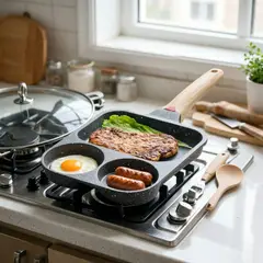 AIZO - Sartén Antiadherente Para Tortillas Cuatro Agujeros Cocina