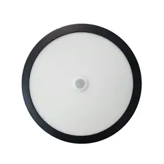 HB LEDS - Panel Redondo LED ECO Sobrepuesto Negro Con Sensor 18W Neutro