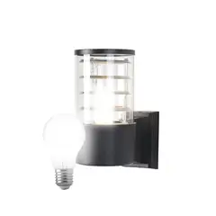 WANT - Aplique Espiral Simple Porta E-27 Negro Incluye Ampolleta Fría