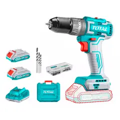 TOTAL TOOLS - Taladro Atornillador 20v 2bat+ Cargador Total Tdli20508.