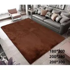 GENERICO - Alfombra peluda tipo shaggy 240x200cm cafe