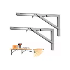 GENERICO - 1par Escuadra Metalica Abatible Rapida Soporte Plegable 30cm