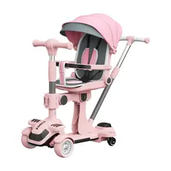 LUBABYCAS - Triciclo Scooter 2 En 1 Rosado