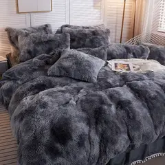 DIANA - COBERTOR PELUDO PLUMON QUITA FRIO DE INVIERNO GRIS JASPEADO 1.5 PLAZA