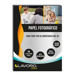 LAVORO - Papel Fotográfico Glossy A4 180Grs 20 Hojas