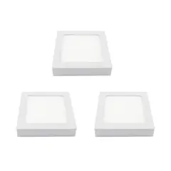 AVC Y VELL MAX - Pack 3 Panel Cuadrado LED ECO Sobrepuesto Blanco 6W Neutro
