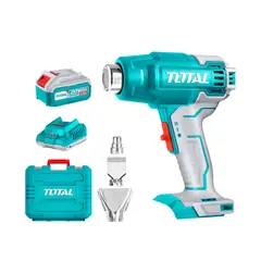 TOTAL TOOLS - Pistola de Calor 20v + Batería 4ah + Cargador + 3 Boquillas TOTAL