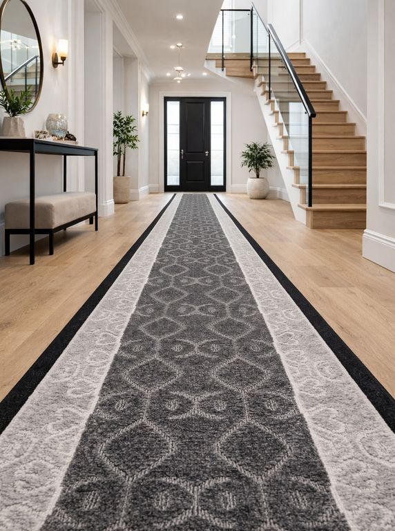 Alfombra Pasillo Gris 67 cm x 10 metros ANTIDESLIZANTE Sin Overlock