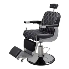 GENERICO - Sillón de Barbería Peluquería American - Negro.-