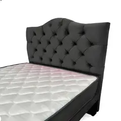 FLOBAL - Cama 1 Plaza Negro Incluye Base Respaldo y Colchón de resortes