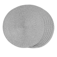GENERICO - Set De 6 Individuales Redondos Trenzados 38 Cm