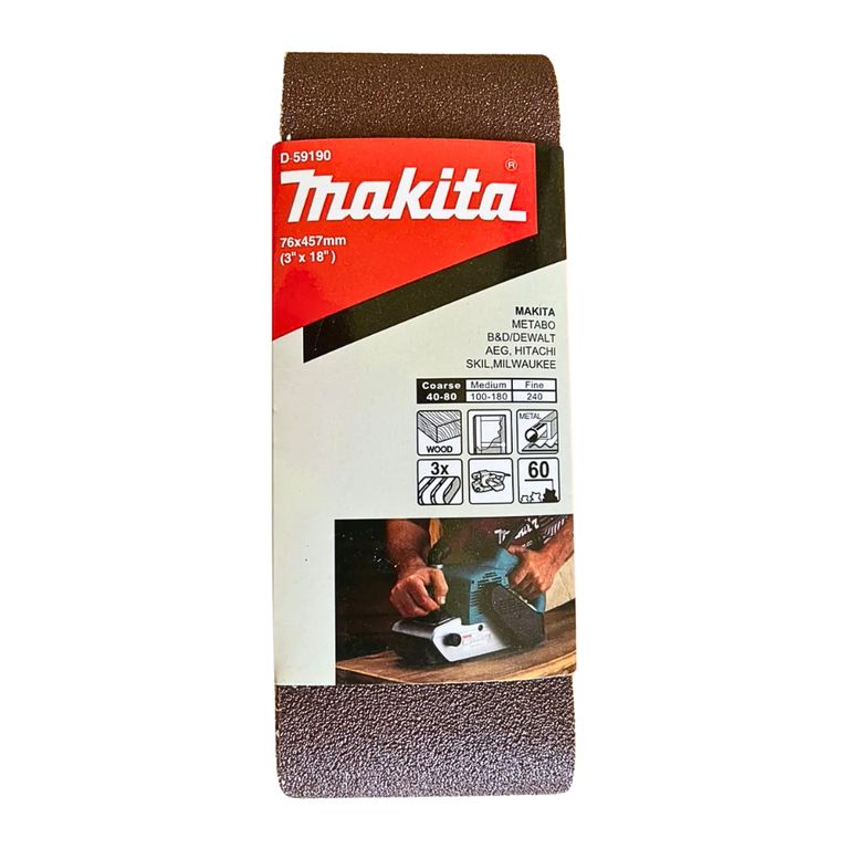 Lija de Banda 3x18" 3Pzs G60 Madera-Metal D-59190