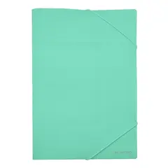 LAVORO - Carpeta portadocumentos plástica verde pastel con elástico