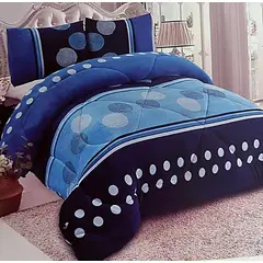 DIANA - COBERTOR AZUL DISEÑO CIRCULO AZUL PLUSH CON CHIPORRO 2 PLAZA