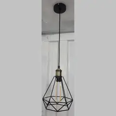 GENERICO - Lampara colgante metal negro incluye ampolleta led tipo neon