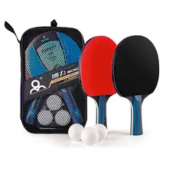 GENERICO - Set De 2 Raquetas Paletas Ping Pong 3pelotas + Bolso