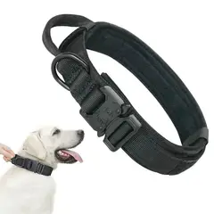 DEFENSOR FOREVER - Collar Táctico Perros Reforzado Ajustable Talla XL Negro