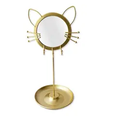GENERICO - Espejo De Color Dorado Diseño De Cara De Gato