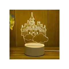 GENERICO - Lámpara 3D Diseño Creativo De Castillo Encantado Decoración