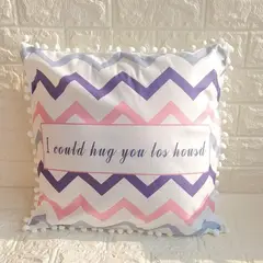 GENERICO - Funda Para Cojin Pompon Decorativa Diseño 45x45 - Violeta