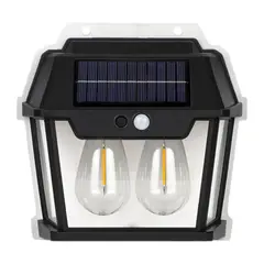 GENERICO - Lampara Luz Solar De Pared 2 Focos De Emergencia Linterna
