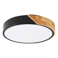 GENERICO - Panel Plafón Led Borde Madera Sobrepuesto Moderno 30cm Deco