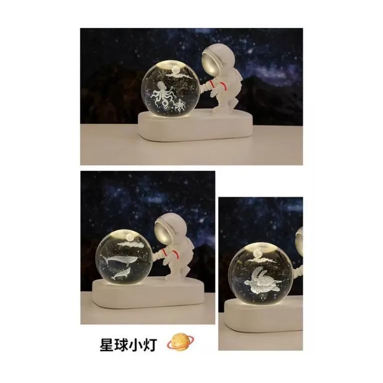 Astronauta Decorativa Lampara Galaxia Adorno De Mesa