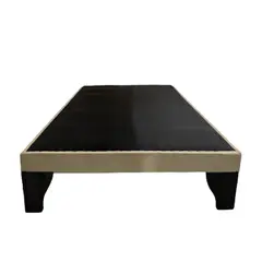 FLOBAL - Base de Cama 1,5 Plaza 105x190x35cm Beige Felpa