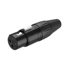 ROXTONE - Conector canon XLR hembra de 3 polos negro