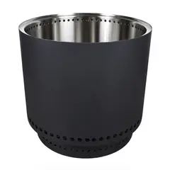VERKEN - Brasero sin Humo Brann Acero Inoxidable 304 + Acc / 38 cm - Negro