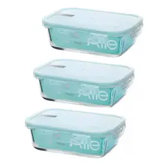 ALLEGRA - Set 3 Hermeticos - Taper Contenedor De Alimentos 1 Litro
