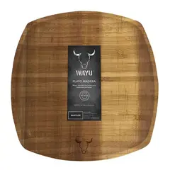 WAYU - Plato cuadrado 25x25cmcm Aperitivo Madera Asado Cocina