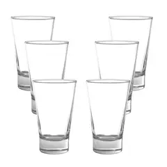 CRISTAR - Set 6 Vasos Altos De Vidrio 394mL Modelo London Jugo Agua