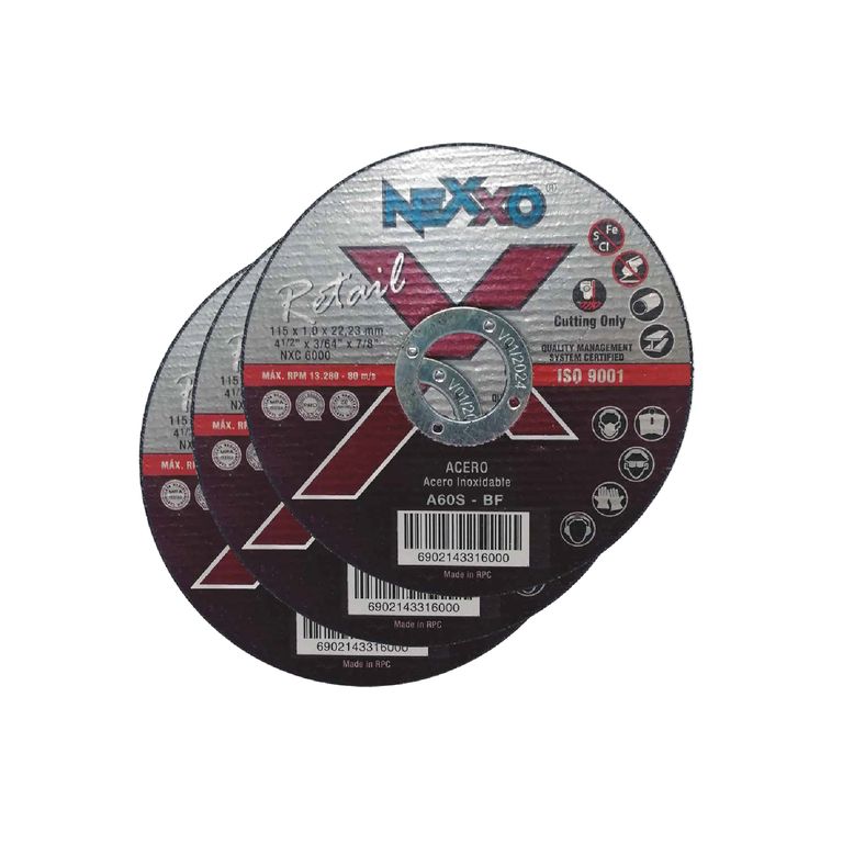 50 Discos de Corte 4 ½ x 1mm - Acero Inox Nexxo