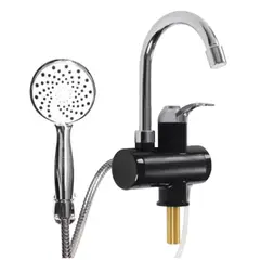 GENERICO - Grifo Calentador de Agua Eléctrico con Ducha 3000W 3seg Negro
