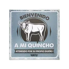 WAYU - Cuadro Deco Beer Metálico 25x25 Quincho Parrilla Bbq