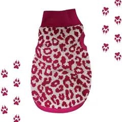 KIMBA - CHALECO PERRO - ANIMAL PRINT ROSADO BLANCO TALLA S