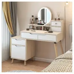 HOMER DESIGN - Tocador Con Espejo De Luz Comoda Extendible 130x40x110cm