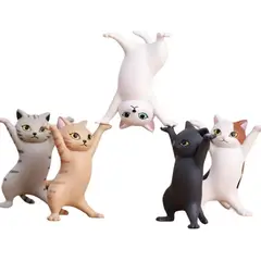 GENERICO - Gatos Bailarínes, Figuritas, Set 5 Gatitos Decorativos.