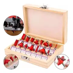 MUNDO MAGIA - Set 15 Fresas Madera Toma 1/4 6.35mm - Router Tupi Fresadora